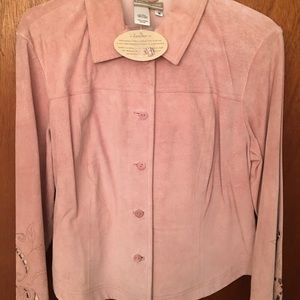 Vintage Coldwater Creek Pink Leather Top
